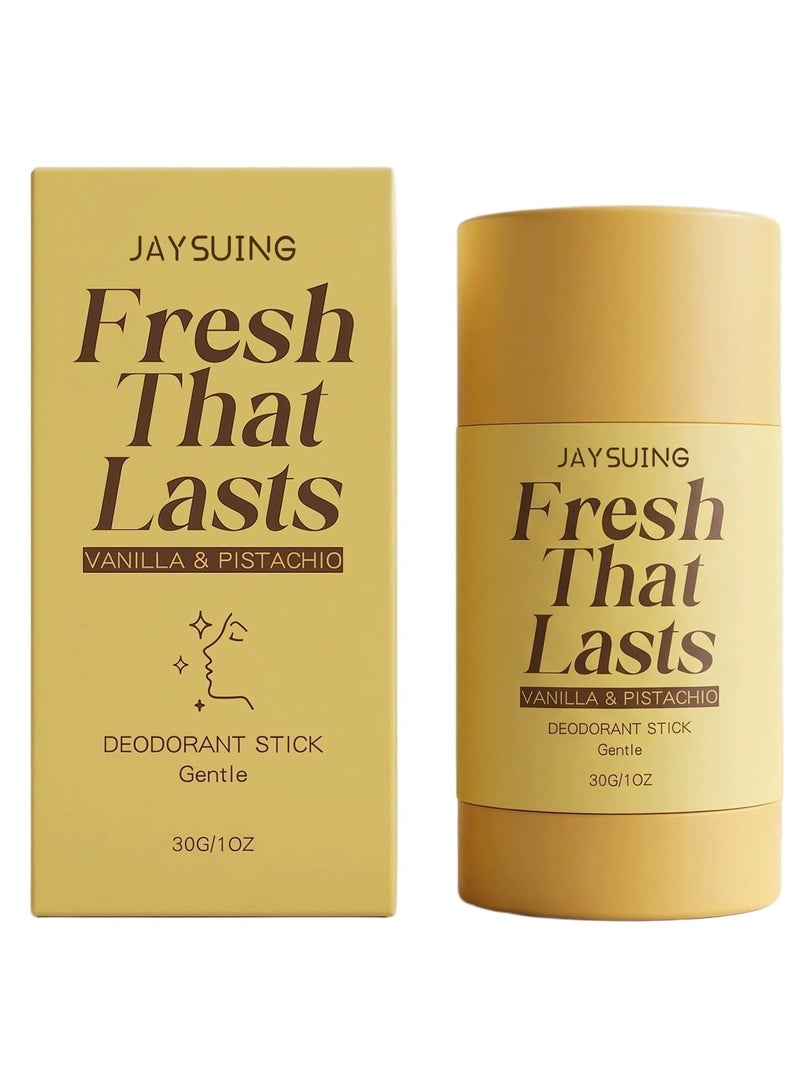 Jaysuing Fresh That Lasts Deodorant Stick, Vanilla & Pistachio Perfumed Stick, Fresh Moisturizing Deodorant Balm, All-Day Odor Protection for Women & Men, Underarm Brightening Care (1Pcs) - Image 1