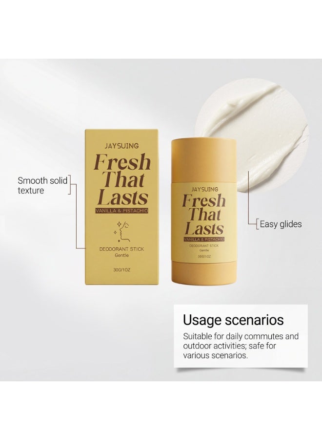Jaysuing Fresh That Lasts Deodorant Stick, Vanilla & Pistachio Perfumed Stick, Fresh Moisturizing Deodorant Balm, All-Day Odor Protection for Women & Men, Underarm Brightening Care (1Pcs) - Image 5