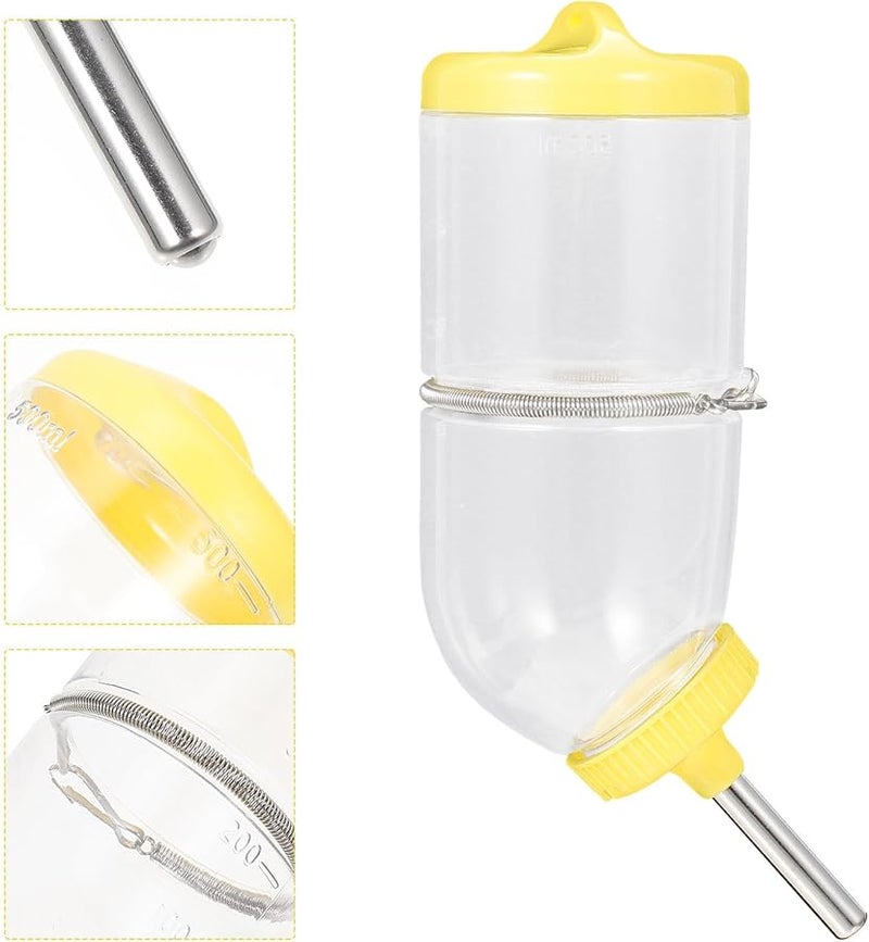 Transparent Hamster Water Bottle Bite Resistant Material with Spring Clip for Small Animals - Image 3