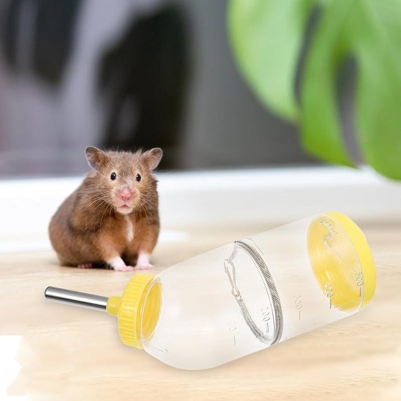 Transparent Hamster Water Bottle Bite Resistant Material with Spring Clip for Small Animals - Image 5