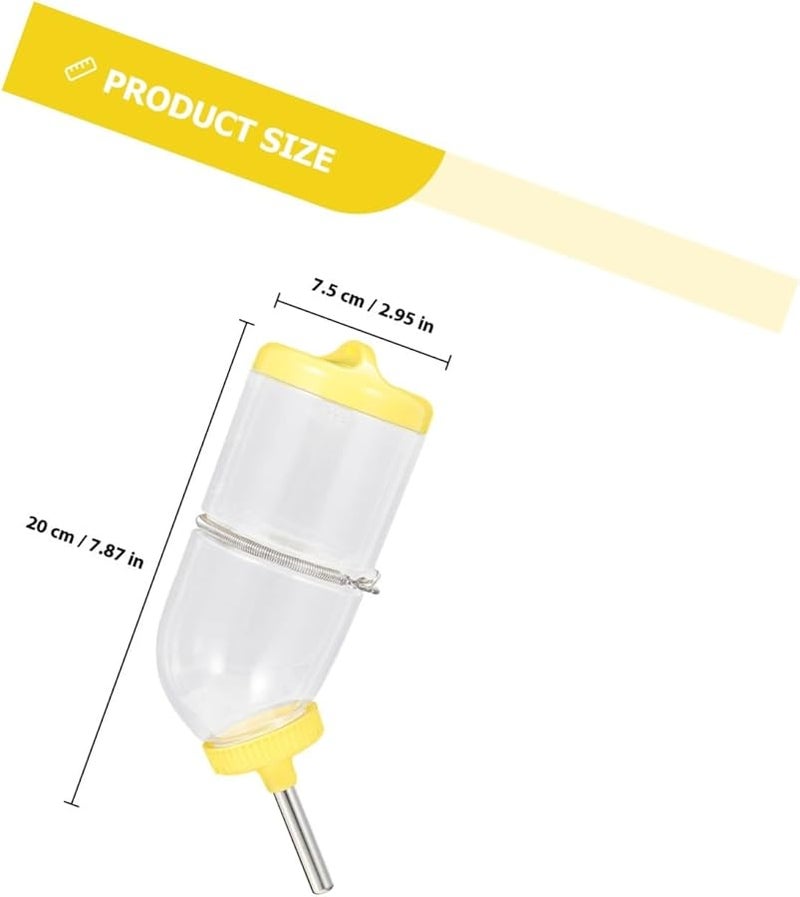 Transparent Hamster Water Bottle Bite Resistant Material with Spring Clip for Small Animals - Image 1