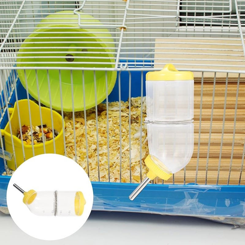 Transparent Hamster Water Bottle Bite Resistant Material with Spring Clip for Small Animals - Image 4