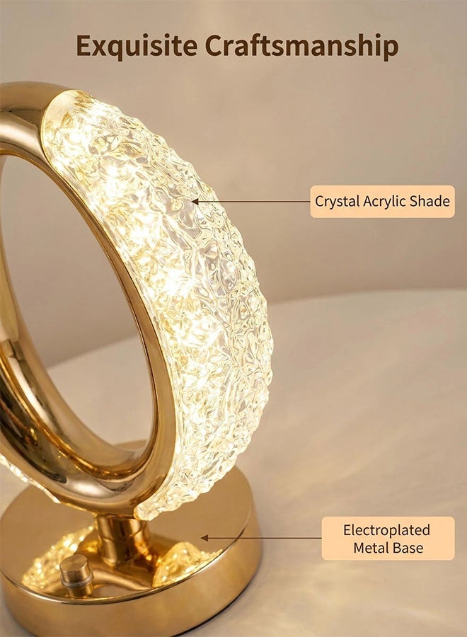 Comysubao Portable Crystal LED Table Lamp, 3 Color Touch Control LED Table Lamp, Modern Design Table Lamp,  Crystal Bedside Lamp for Bedroom Living Room Kitchen, Dining Room Decor (3 Color) - Image 5