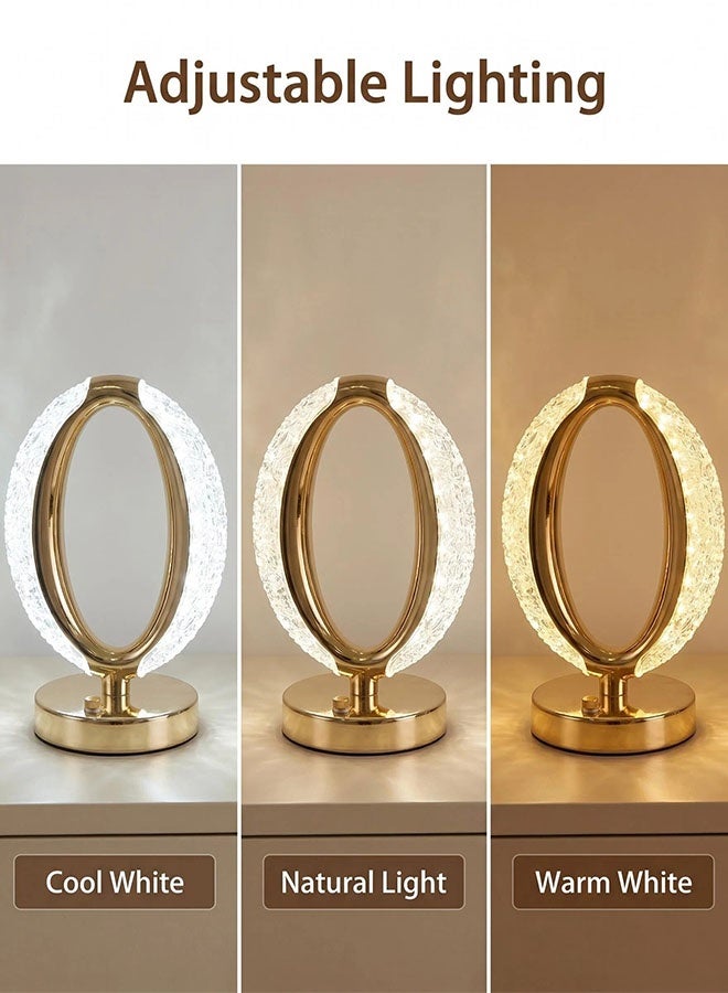 Comysubao Portable Crystal LED Table Lamp, 3 Color Touch Control LED Table Lamp, Modern Design Table Lamp,  Crystal Bedside Lamp for Bedroom Living Room Kitchen, Dining Room Decor (3 Color) - Image 4