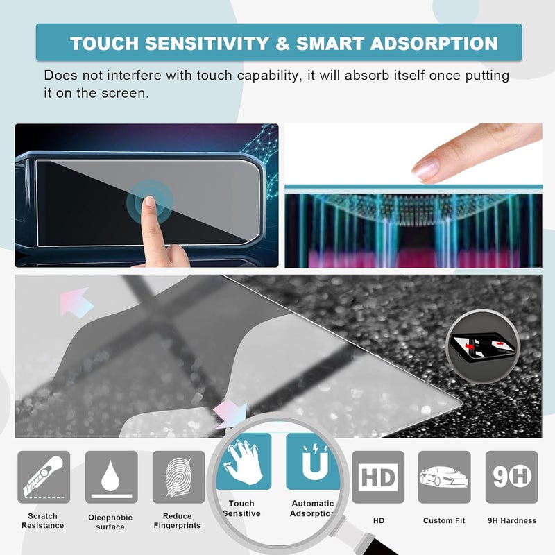 CDEFG for 2024 2025 2026 Jeep Wrangler JL 12.3-Inch Screen Protector for 2024 2025 2026 Wrangler/Gladiator Accessories (Rubicon/ 4XE/ Sahara/Sport S) Tempered Glass 9H - Image 4