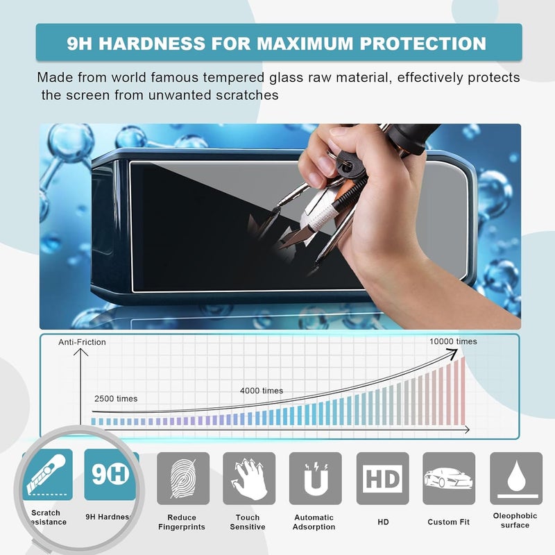 CDEFG for 2024 2025 2026 Jeep Wrangler JL 12.3-Inch Screen Protector for 2024 2025 2026 Wrangler/Gladiator Accessories (Rubicon/ 4XE/ Sahara/Sport S) Tempered Glass 9H - Image 3