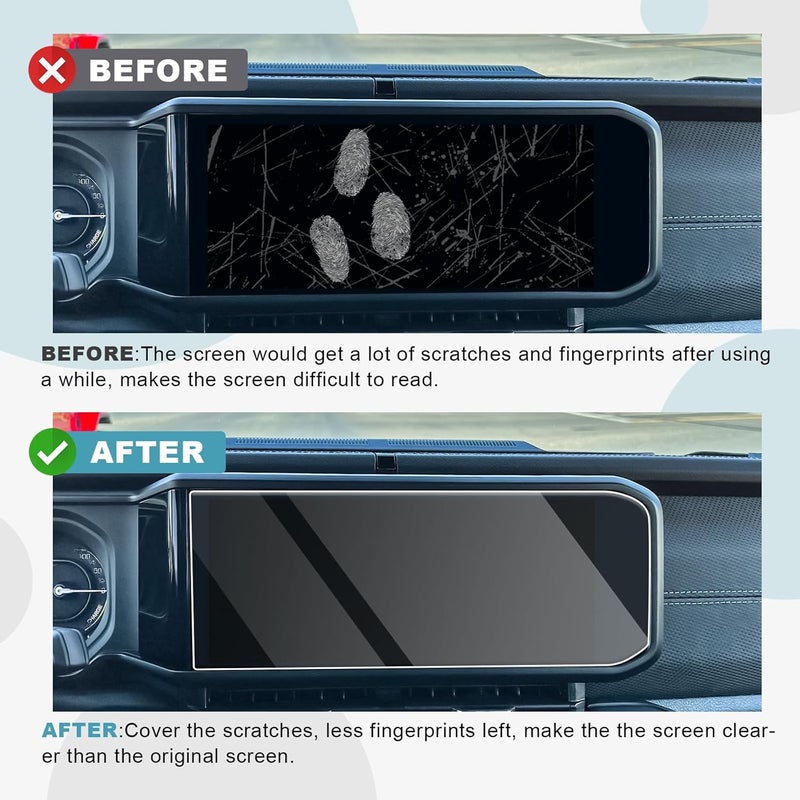 CDEFG for 2024 2025 2026 Jeep Wrangler JL 12.3-Inch Screen Protector for 2024 2025 2026 Wrangler/Gladiator Accessories (Rubicon/ 4XE/ Sahara/Sport S) Tempered Glass 9H - Image 2