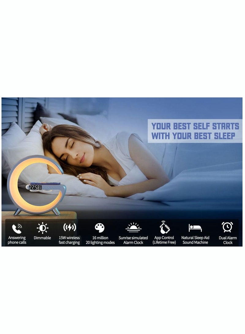 MITOYO Wireless Smart Light Sound Machine Bluetooth Speaker Bedside Sunrise Wake Up Polar Atmosphere Projection Lamp - Image 5