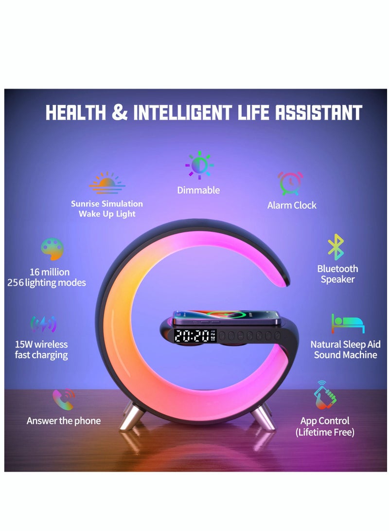 MITOYO Wireless Smart Light Sound Machine Bluetooth Speaker Bedside Sunrise Wake Up Polar Atmosphere Projection Lamp - Image 2