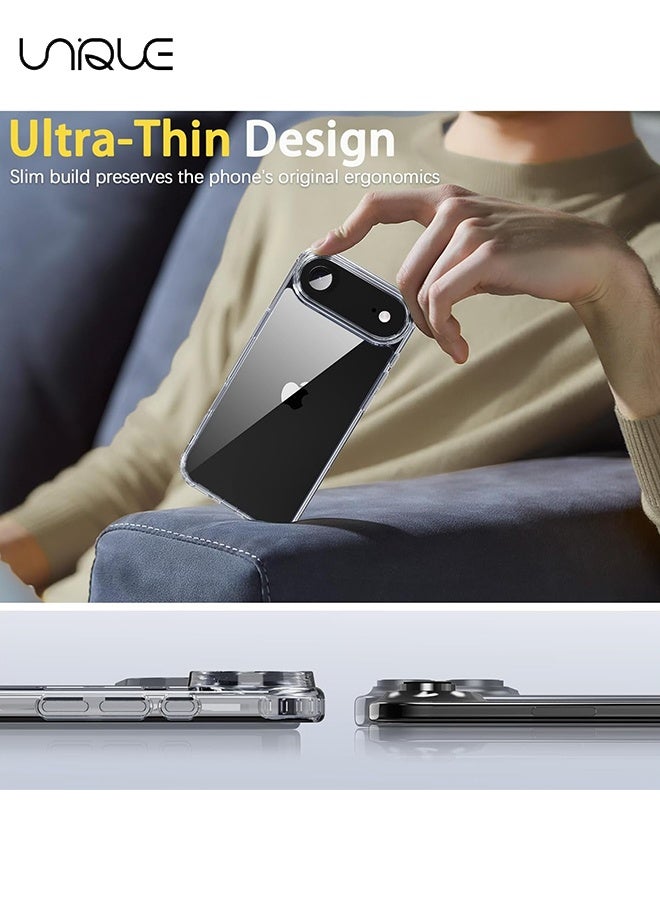 Unique Compatible with iPhone 17 Air Case - Ultra-Thin Transparent Hard PC and Soft TPU Cover - with Shockproof Bumper and Anti-Scratch Back - Clear - Image 5
