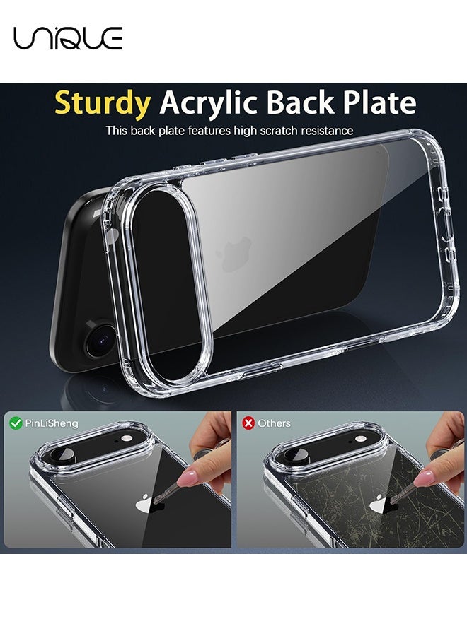Unique Compatible with iPhone 17 Air Case - Ultra-Thin Transparent Hard PC and Soft TPU Cover - with Shockproof Bumper and Anti-Scratch Back - Clear - Image 3