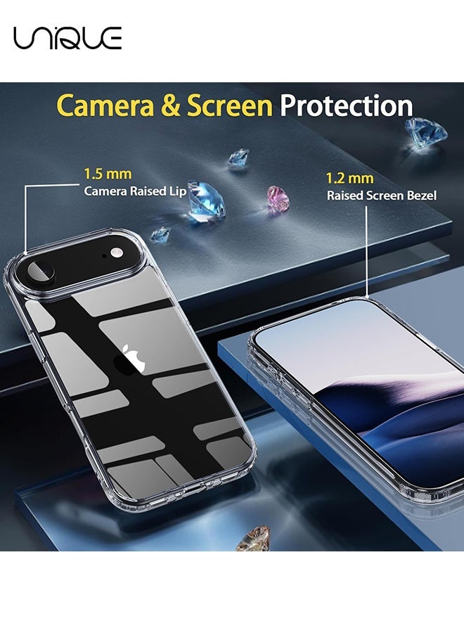 Unique Compatible with iPhone 17 Air Case - Ultra-Thin Transparent Hard PC and Soft TPU Cover - with Shockproof Bumper and Anti-Scratch Back - Clear - Image 4