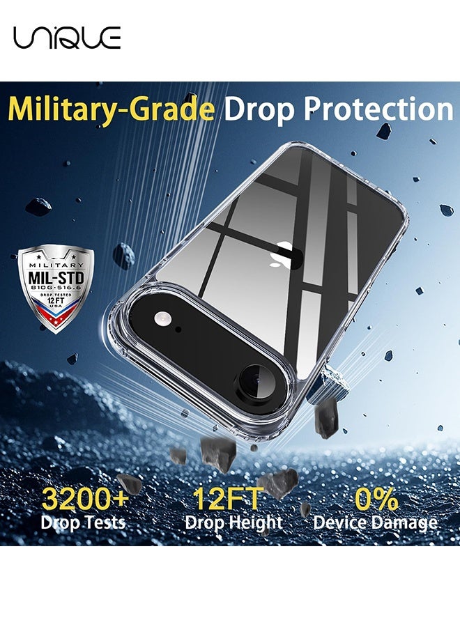 Unique Compatible with iPhone 17 Air Case - Ultra-Thin Transparent Hard PC and Soft TPU Cover - with Shockproof Bumper and Anti-Scratch Back - Clear - Image 2