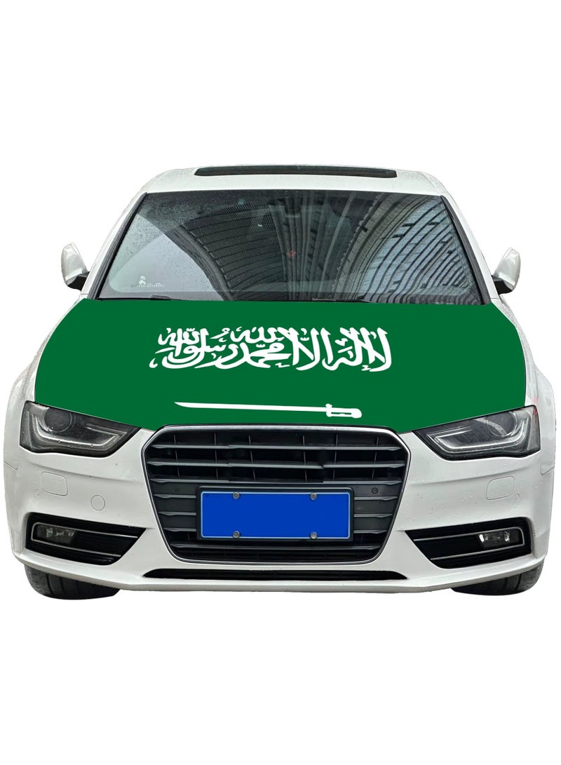 Toy Box Car Flag National Day Flag on Car Easy to Install Fabric Rubber for Car Hood Cover for National Day Saudi Arabia Large Size Suitable for All Cars - Image 1