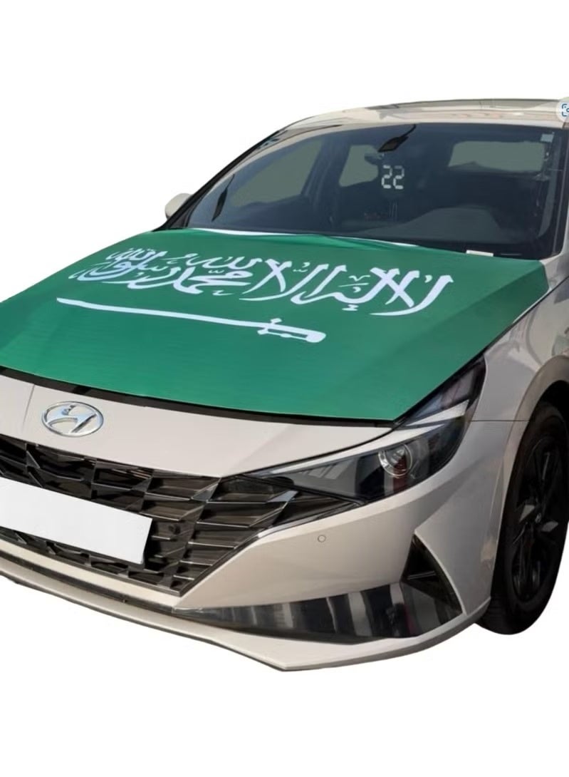 Toy Box Car Flag National Day Flag on Car Easy to Install Fabric Rubber for Car Hood Cover for National Day Saudi Arabia Large Size Suitable for All Cars - Image 2