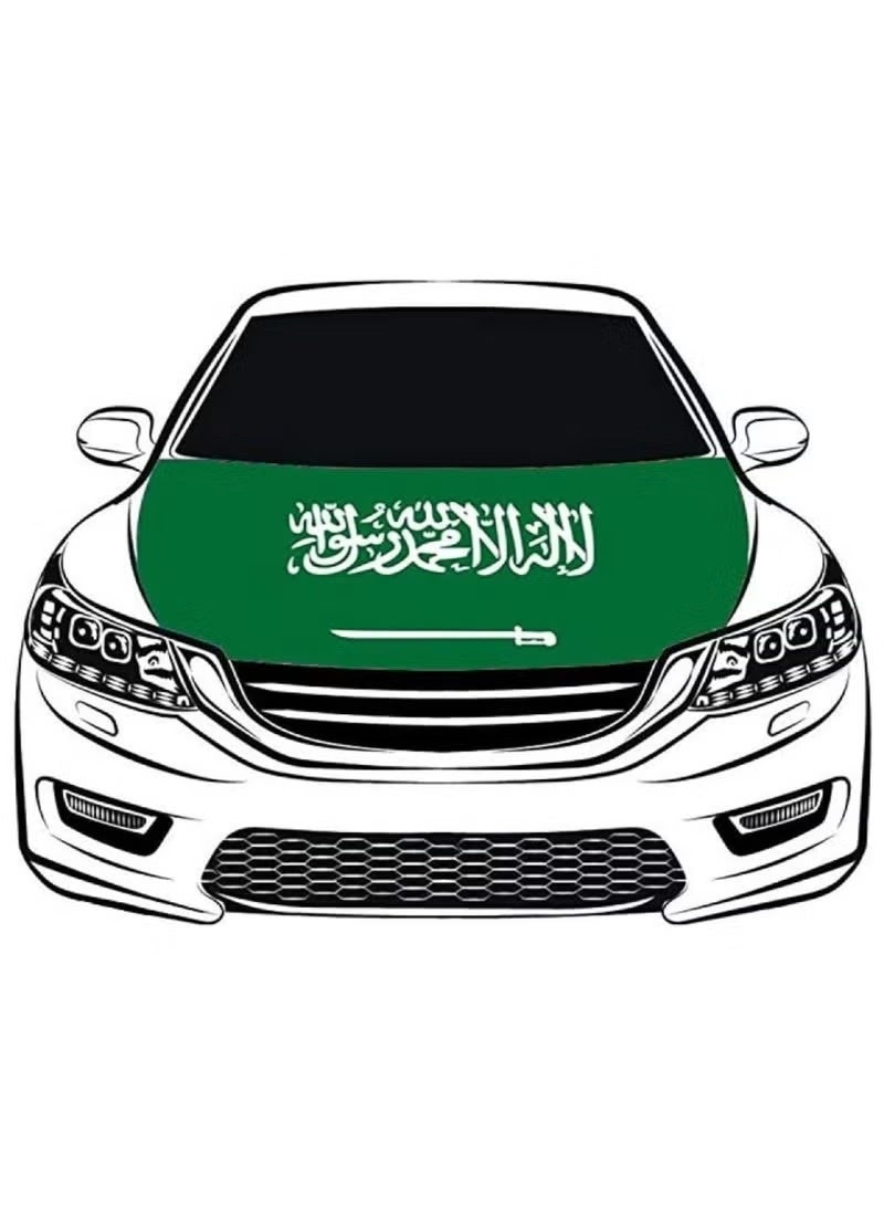 Toy Box Car Flag National Day Flag on Car Easy to Install Fabric Rubber for Car Hood Cover for National Day Saudi Arabia Large Size Suitable for All Cars - Image 5