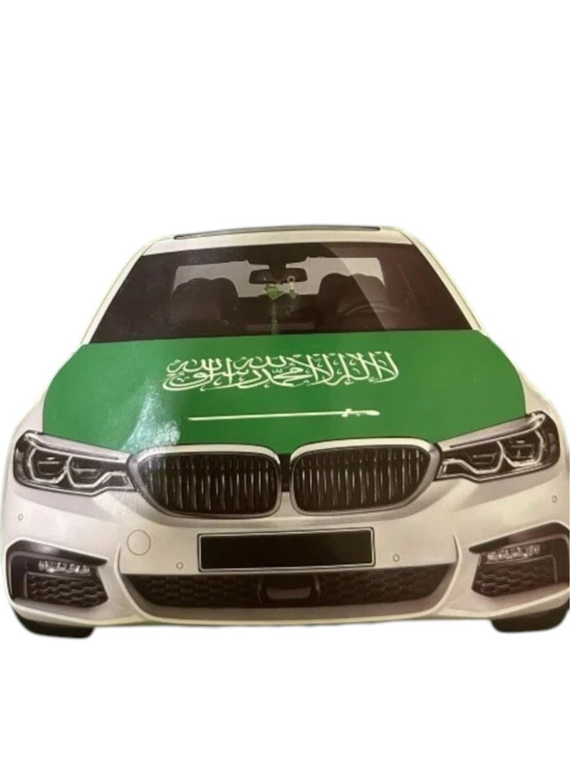 Toy Box Car Flag National Day Flag on Car Easy to Install Fabric Rubber for Car Hood Cover for National Day Saudi Arabia Large Size Suitable for All Cars - Image 4