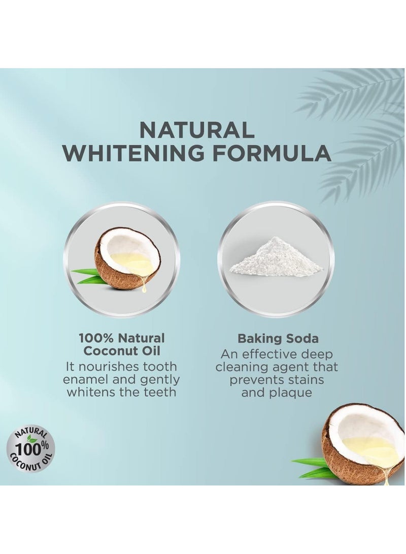 دابر معجون أسنان دابر هيربال بلس بزيت جوز الهند وصودا الخبز (2 × 150 جم + فرشاة أسنان من الخيزران) | تبييض وتنظيف عميق | خالي من الفلورايد وSLS والتريكلوسان والبارابين | حزمة القيمة - Image 3