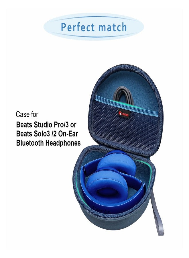 XANAD حافظة صلبة XANAD لسماعات Beats Solo 4 / Beats Studio Pro / Beats Studio 3 / Beats Solo 3 / Beats Solo 2 ولسماعات TOZO HT2 بلوتوث فوق الأذن (أزرق خارجي + أزرق داخلي) - Image 2