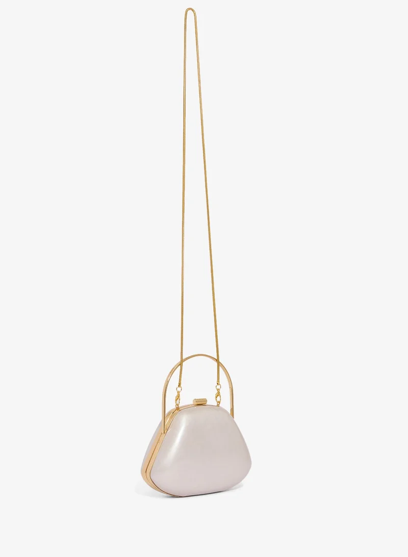 Ella Limited Edition White Marble Clutch With Statement Ring Handle for Women | Best Price UAE