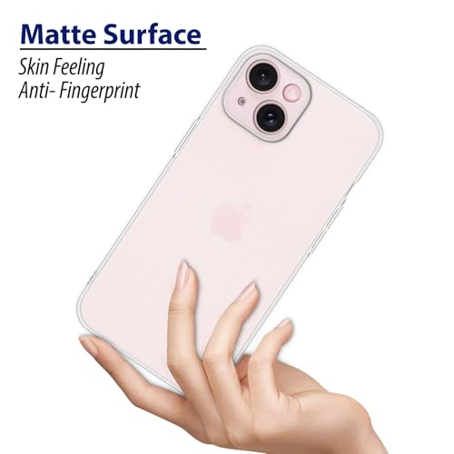 Plus Frosted | Translucent | Ultra Thin | Flexible | Anti Scratch | Slim Fit | Soft Back Cover for Apple iPhone 15 - Frosted White - Image 5