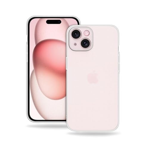 Plus Frosted | Translucent | Ultra Thin | Flexible | Anti Scratch | Slim Fit | Soft Back Cover for Apple iPhone 15 - Frosted White - Image 1