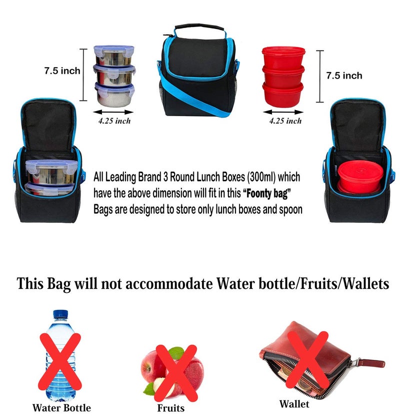 Foonty Office Use Women Waterproof Lunch Bag/Tiffin Bag (Black,FFFLB8021A) - Image 3
