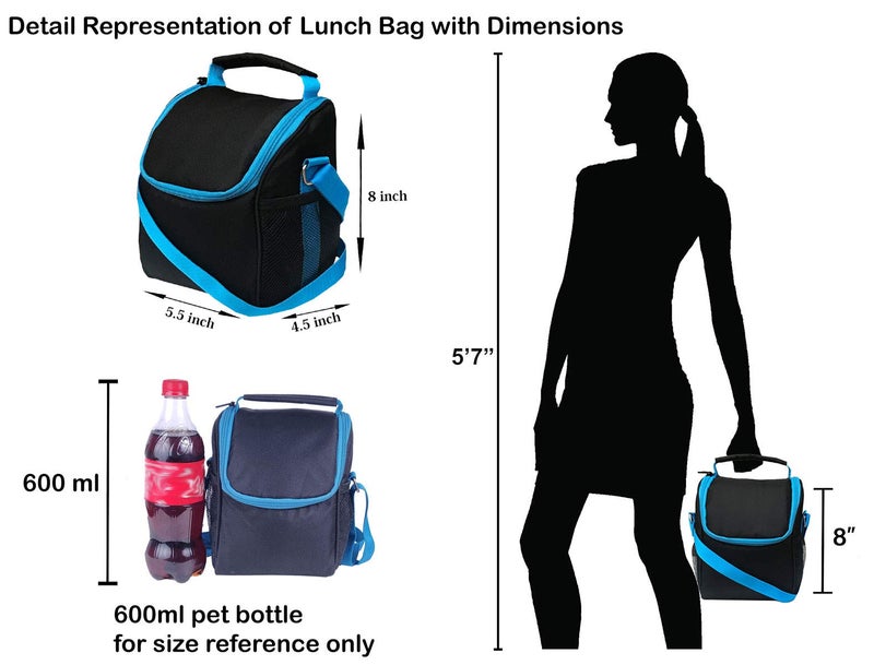 Foonty Office Use Women Waterproof Lunch Bag/Tiffin Bag (Black,FFFLB8021A) - Image 4
