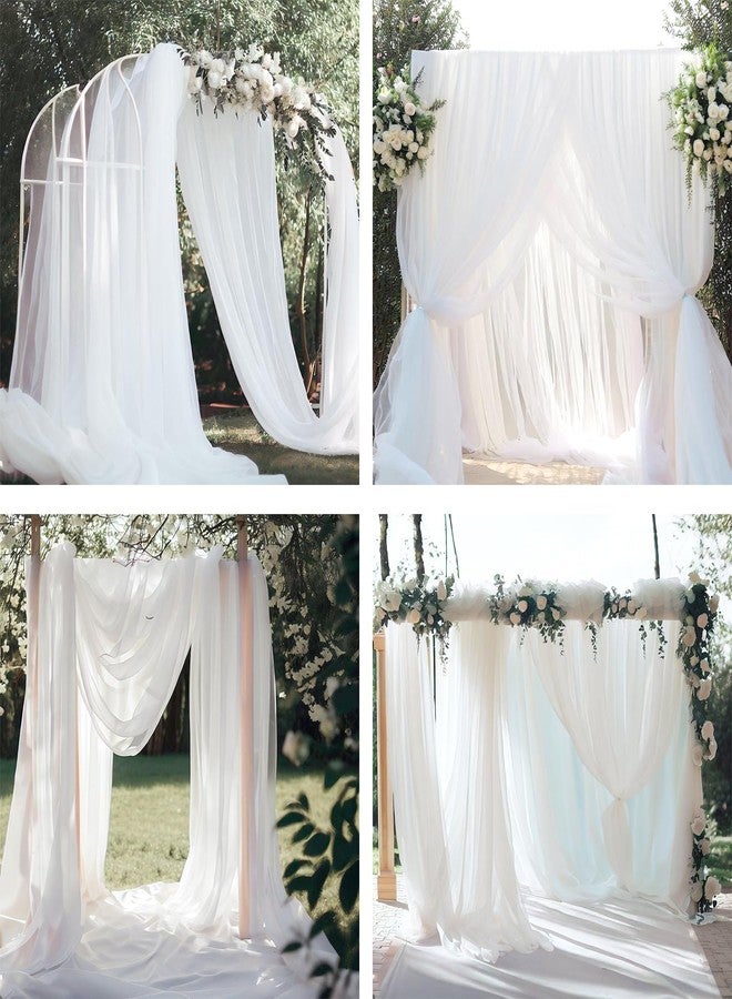 Barcelonetta | Chiffon Fabric | Decoration, Drapery Fabric | Wedding, Gender Reveal, Baby Shower, Birthday | for Arbor, Arch, Canopy, Table and Chair Decoration (White, 5 Yards) - Image 3