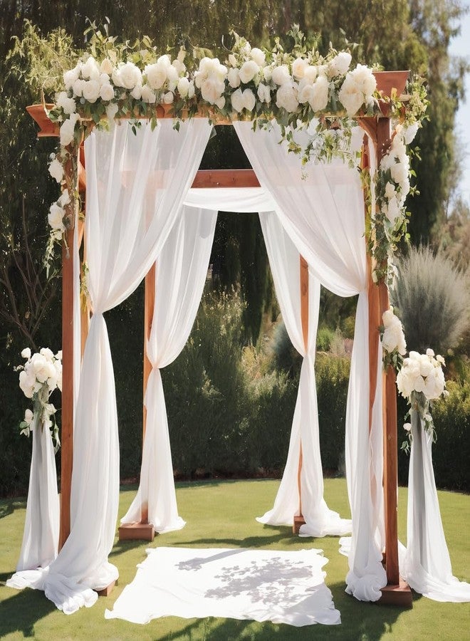 Barcelonetta | Chiffon Fabric | Decoration, Drapery Fabric | Wedding, Gender Reveal, Baby Shower, Birthday | for Arbor, Arch, Canopy, Table and Chair Decoration (White, 5 Yards) - Image 4