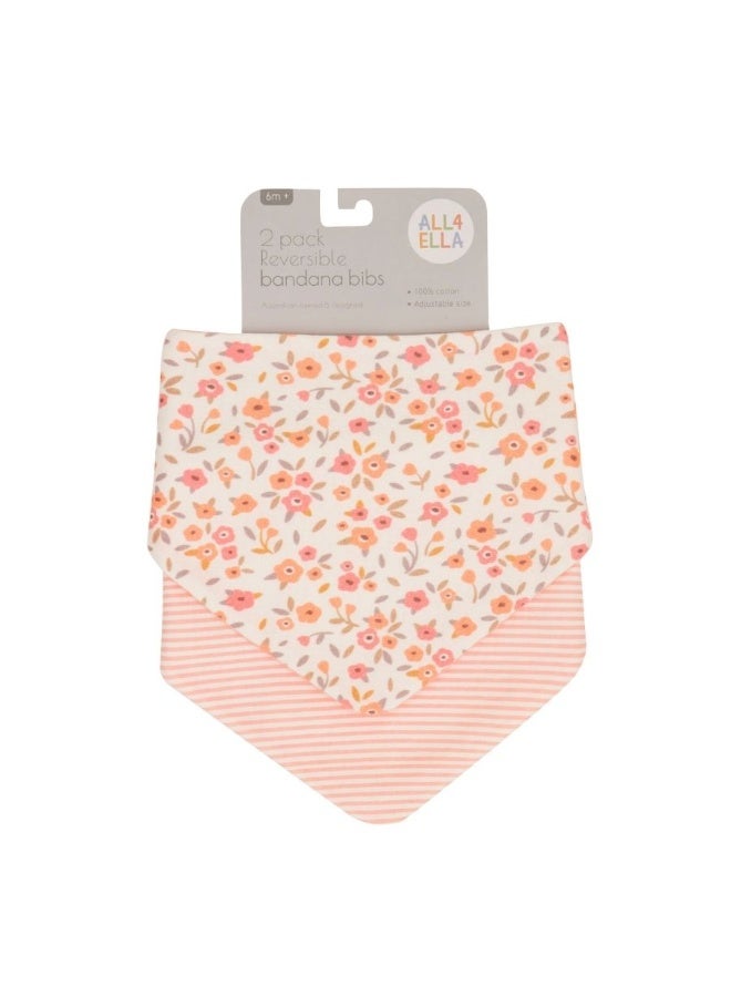 All4Ella Bandana Bibs 2 Pack - Floral Bouquet - Image 3