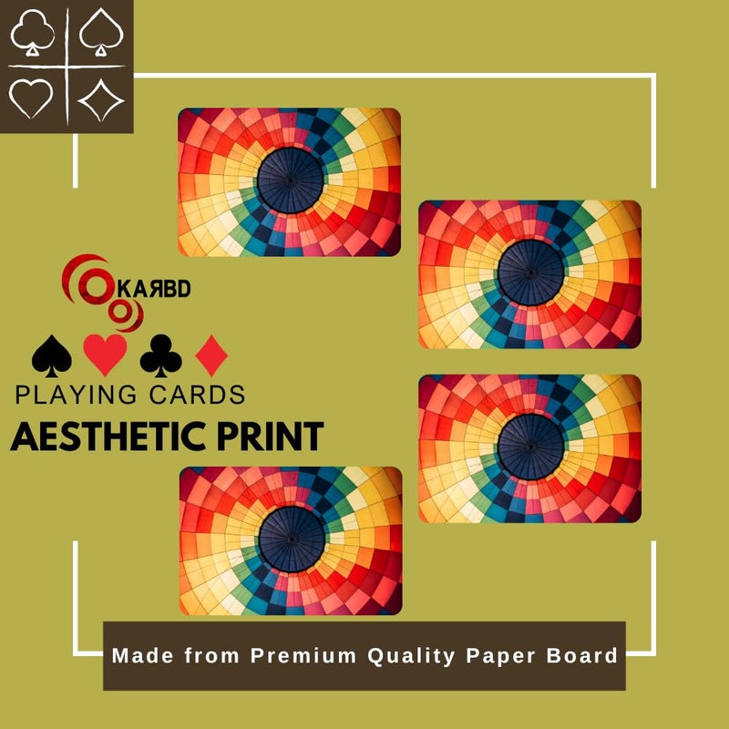 KARBD Playing Cards Deck Standard Bridge Size Plastic Laminated Coating Cards Traditional Rummy Game Playing Cards with Box for Kids & Adults - Aesthetic Multicolour, Pack of 1 - Image 2