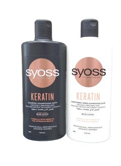 SYOSS Keratin Shampoo And Conditioner For Breakage Hair With Blue Lotus Flower-500ml  - Image 1