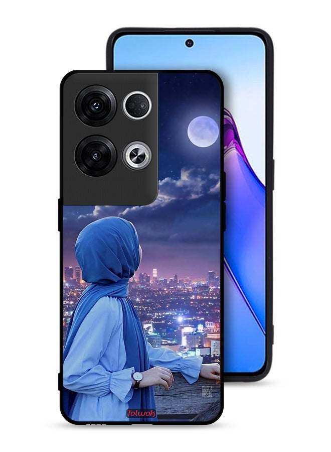 Tolwak Oppo Reno8 Pro Plus 5G Protective Case Cover Looking At Moon Hijab Girl - Image 1