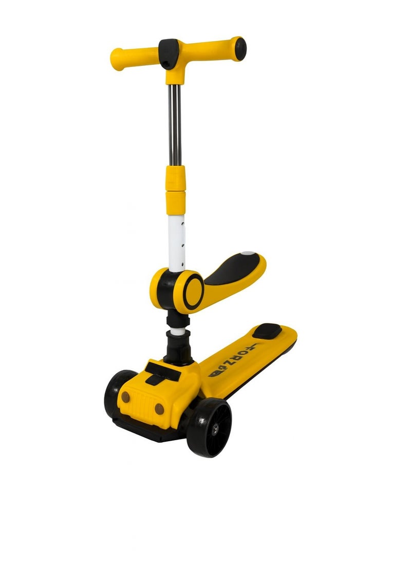 ضحكة  سكوتر أطفال 2 في 1 مع مقعد قابل للطي - سكوتر ثلاثي العجلات بعجلات مضيئة ومقود قابل للتعديل - Image 1