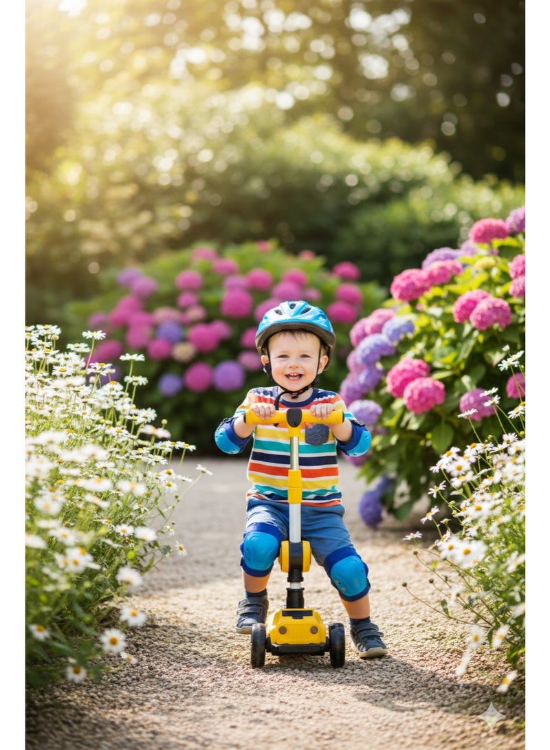 ضحكة  سكوتر أطفال 2 في 1 مع مقعد قابل للطي - سكوتر ثلاثي العجلات بعجلات مضيئة ومقود قابل للتعديل - Image 2