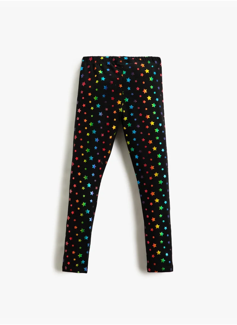 كوتون Printed Leggings Elastic Waist Cotton