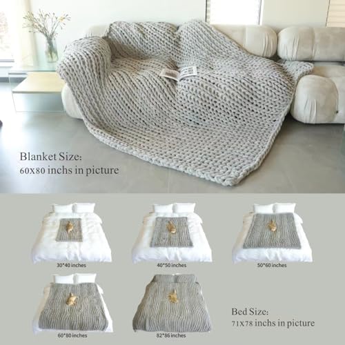 Maetoow Chenille Chunky Knit Blanket Throw （60×80 Inch）, Handmade Warm & Cozy Blanket Couch, Bed, Home Decor, Soft Breathable Fleece Banket, Christmas Thick and Giant Yarn Throws, Light Pink - Image 5