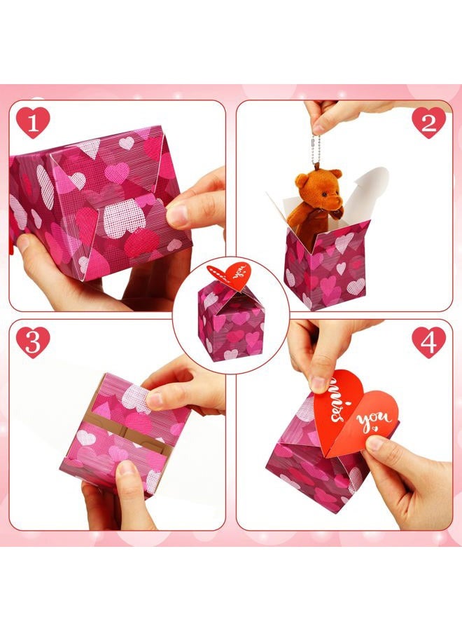 Halloscume 28 Pcs Bears Bulk and 28 Pcs Valentine day boxes Mini Soft Stuffed Tiny Bears for DIY Keychain Kids Girls Boys School Classroom Valentine's Party Birthday Gifts Favors, Bear Style - Image 4