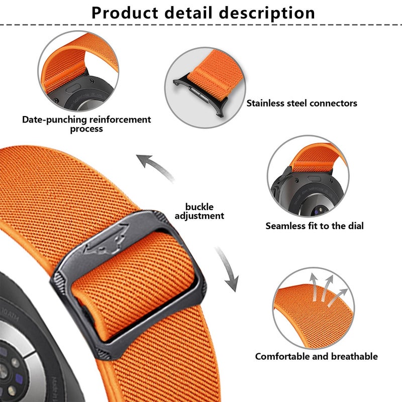 erorex For Samsung Galaxy Watch Ultra 47Mm / Ultra 2025 Elastic Nylon Watch Band(Starlight) - Image 5