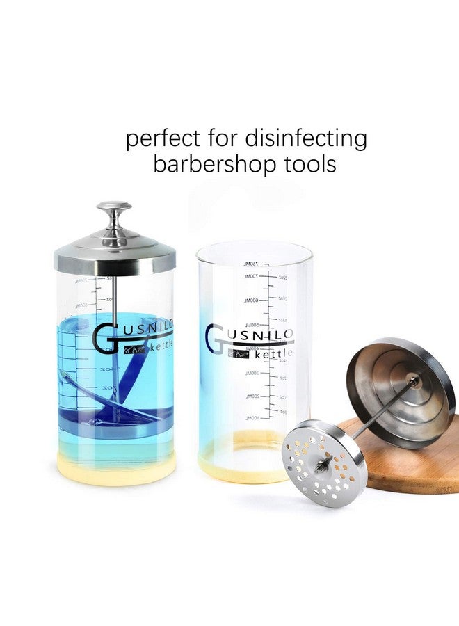 Gusnilo Barbicide Jar 30 Oz With Stainless Steel Tray Barber Sanitizing Jar Salon Disinfectant Jar For Nail Tools Hair Salonspa - Image 3