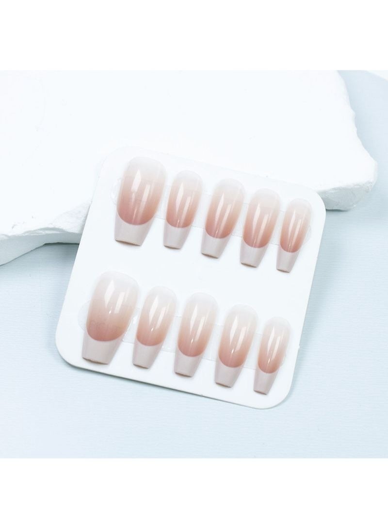 SCHAVO French Off White Fingertips Mid-length Fake Nails 10Pcs - Image 1