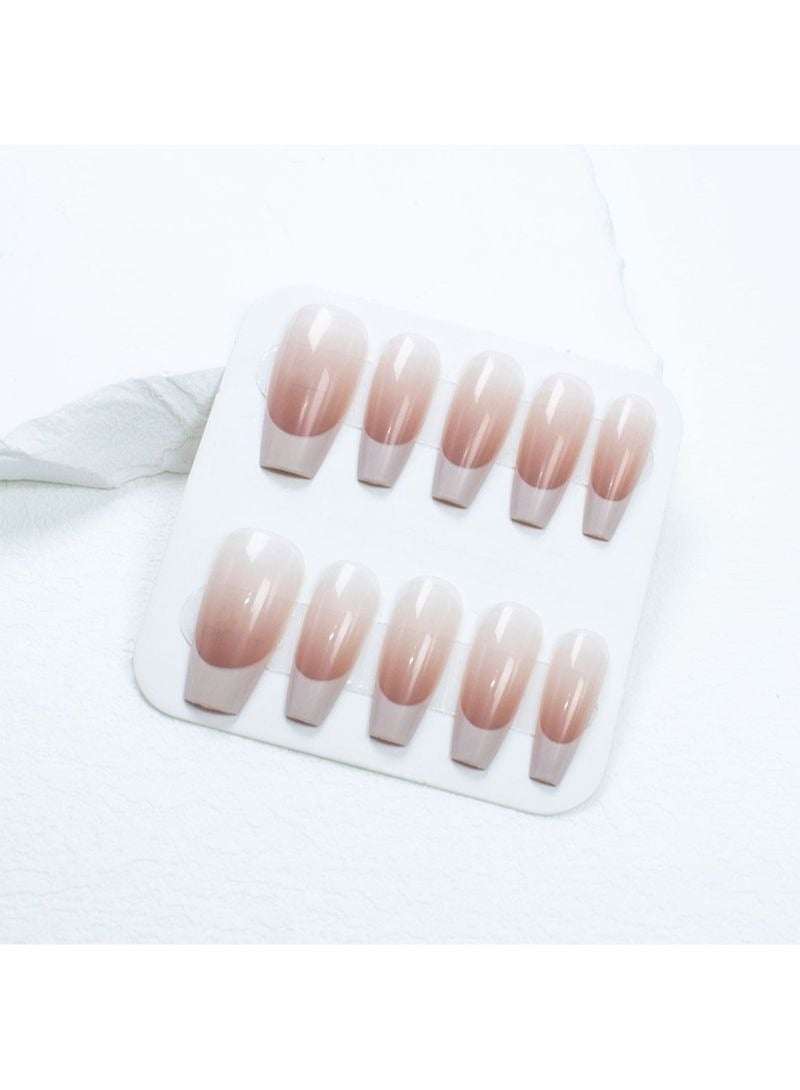 SCHAVO French Off White Fingertips Mid-length Fake Nails 10Pcs - Image 3