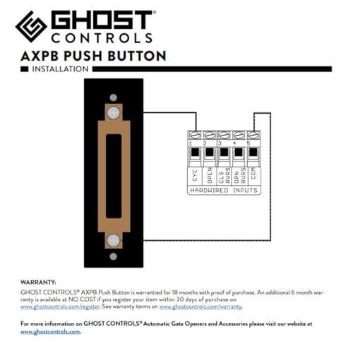Ghost Controls AXPB Push Button for Gate Opener Systems Allows Activation Up to 1000 ft. Away from Gate - Image 5