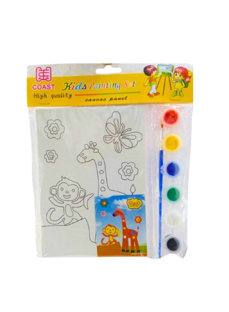 Coast Kids Canvas Painting Sets Included: 1 x Outline Drawn Canvas, 6 Acrylic Colours and 1 x Paint Brush - Image 2
