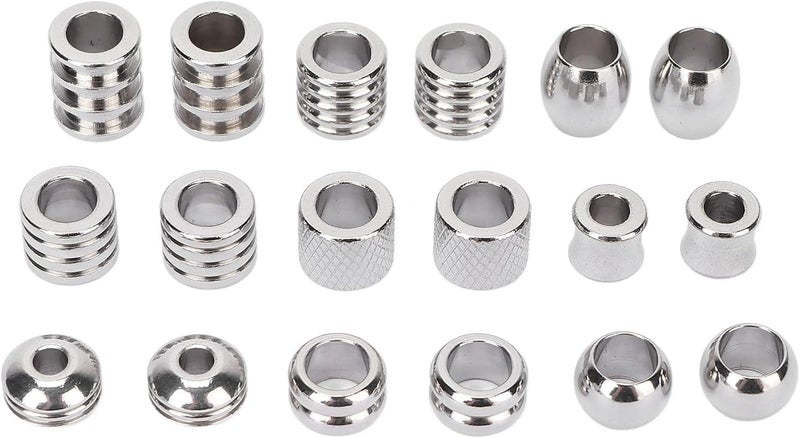 Estink Viking Beard Beads, Pack of 18 Stainless Steel Hair Tube Beads Norse Vikings Runes Hair Beard Beads for Men Women Hair Beard Weaving Pendant Bracelet Necklace Jewelry DIY