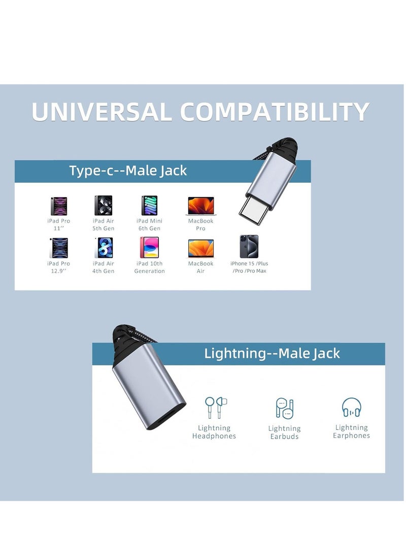 SYOSI - USB C to Lightning Audio Adapter Cable USB Type C Male to Lightning HiFi Audio Female Headphones Converter Fit with iPhone 15 Pro Max, iPad ProAir, MacBook, Galaxy S23 S22, Pixel 7 6 - Image 1