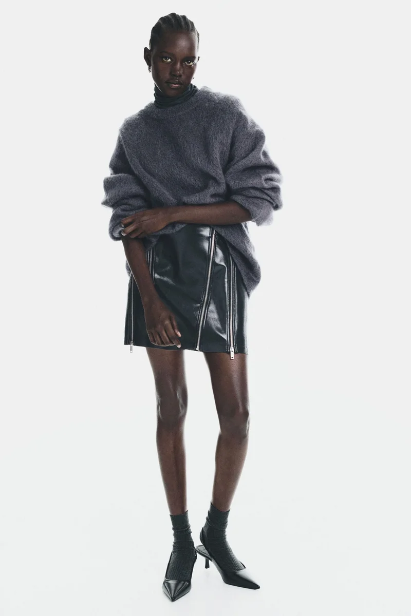 اتش اند ام كنزة فضفاضة من مزيج الموهير