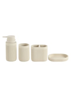 Delia Delia Resin Set OF 4 Bathroom Set Beige  - Image 2