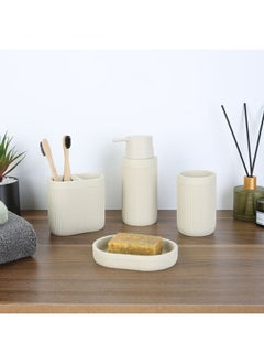 Delia Delia Resin Set OF 4 Bathroom Set Beige  - Image 1